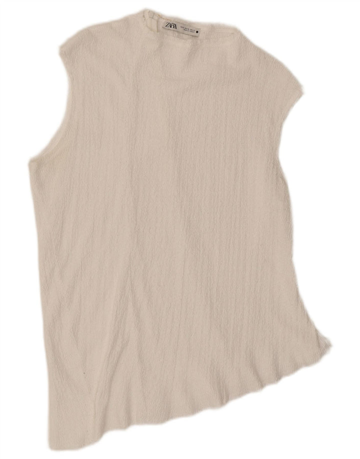 ZARA Womens Asymmetric Vest Top UK 18 XL White