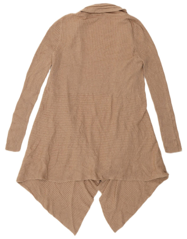 Marks & Spencer ženski asimetrični otvoreni kardigan pulover UK 16 Large Beige