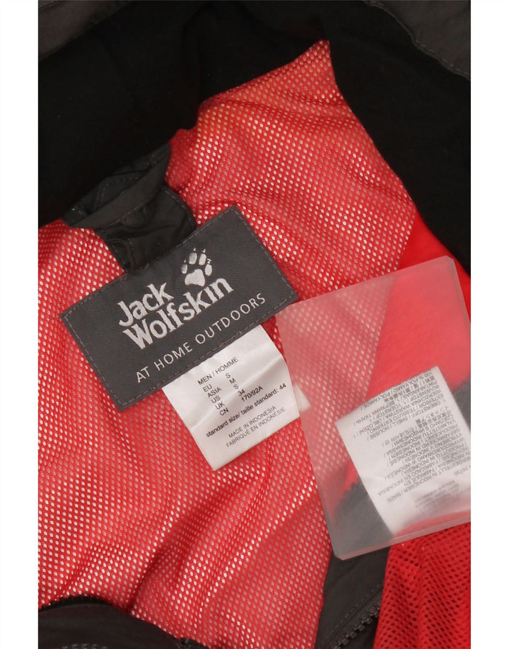 Jack Wolfskin muška kišna jakna s kapuljačom UK 34 Mala siva poliamida