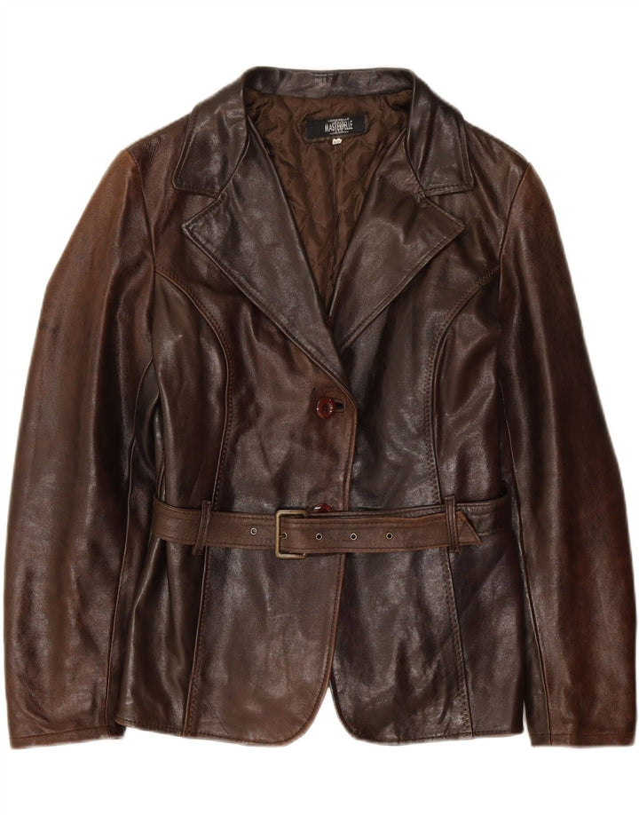 MASTERPELLE Womens Leather Jacket IT 52 2XL Brown Leather Vintage Masterpelle and Second-Hand Masterpelle from Messina Hembry 