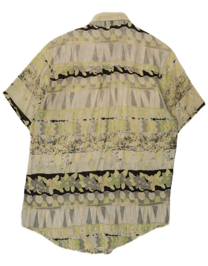 Vintage muška košulja kratkih rukava srednje zelena geometrijska