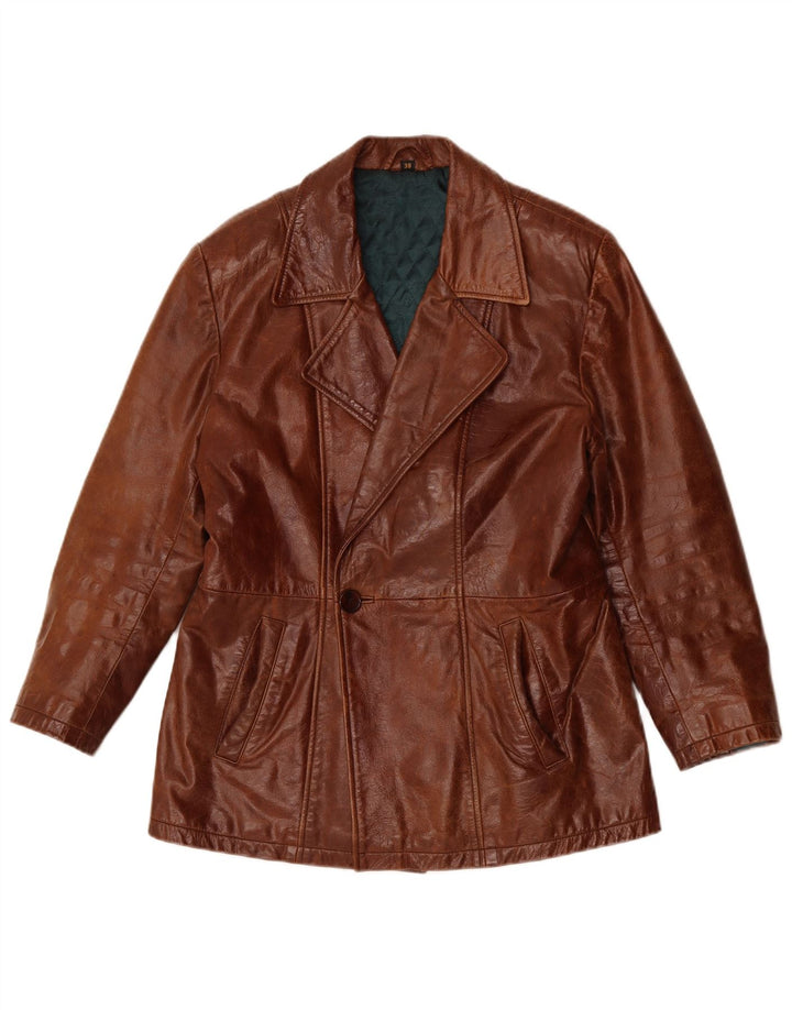 VINTAGE muški kožni kaput UK 38 Srednje smeđa koža