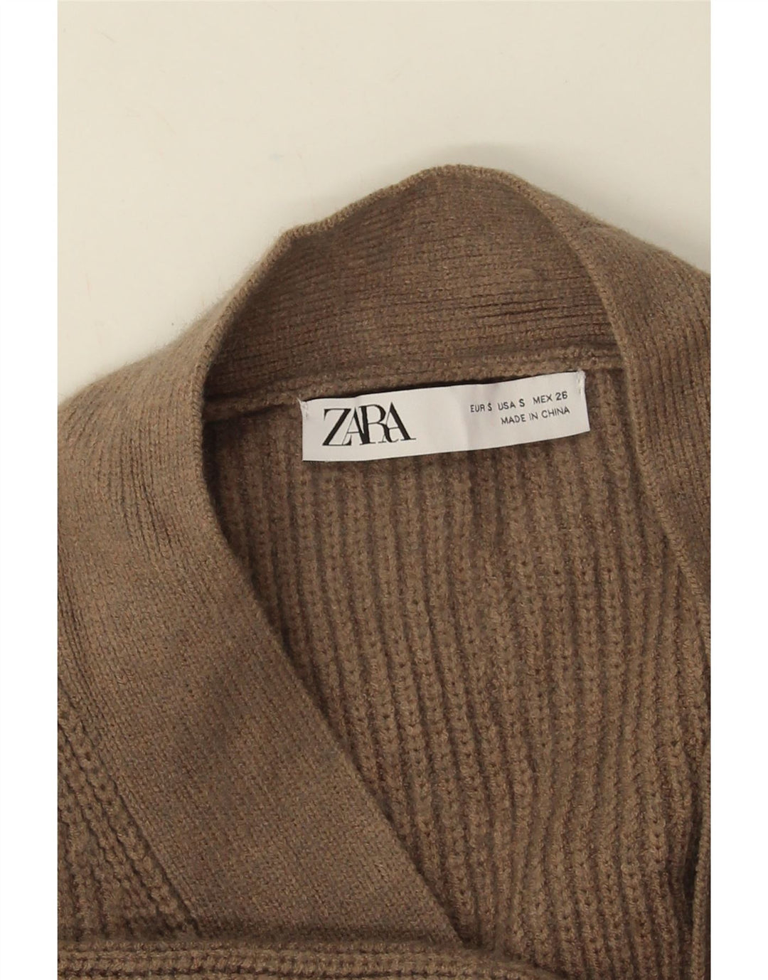 Zara ženski prekomjerni otvoreni kardigan pulover UK 10 Small Brown