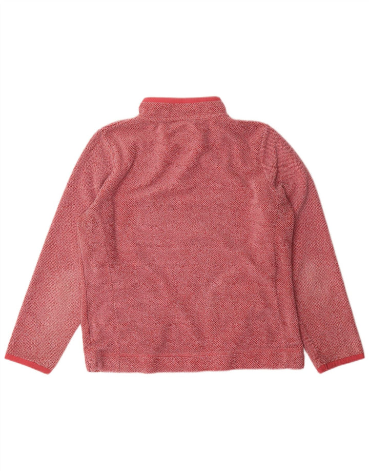 WEIRD FISH Womens Zip Neck Fleece Jumper UK 14 Large  Red Polyester
