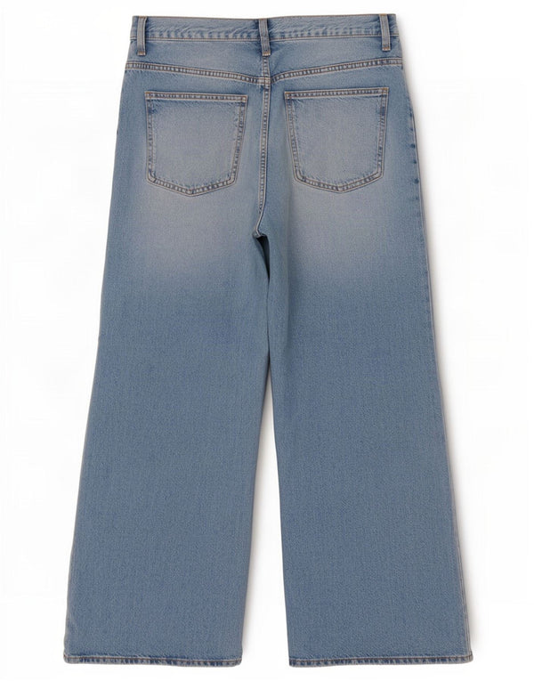 Zara ženske visoke traperice širokih nogavica EU 42 Large W32 L32 Plavi pamuk