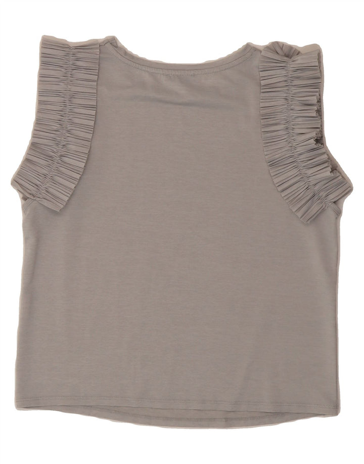 ZARA Womens Sleeveless Blouse Top UK 10 Small Grey Polyester Vintage Zara and Second-Hand Zara from Messina Hembry 