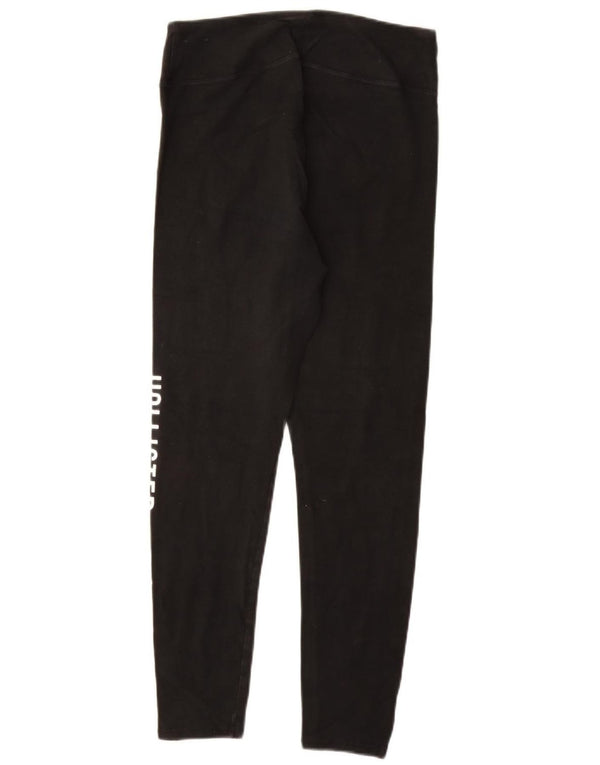 HOLLISTER Womens Graphic Leggings UK 14 Large  Black Cotton
