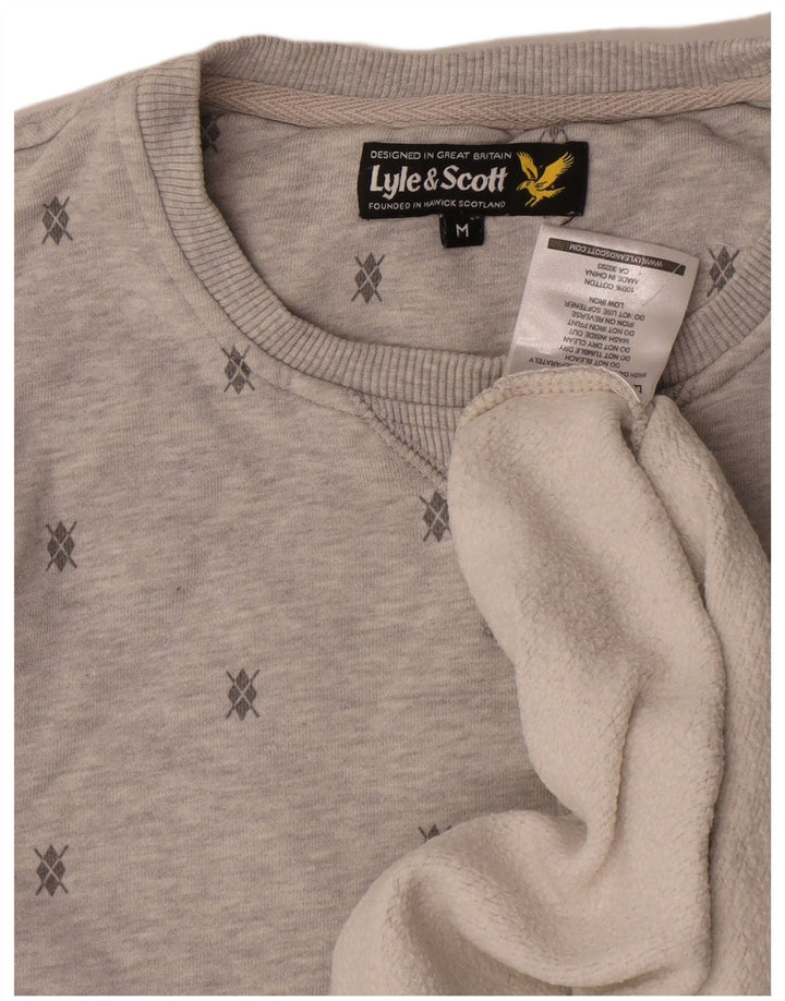 Lyle & Scott muški džemper s abstraktnim uzorkom, srednje sivi pamuk