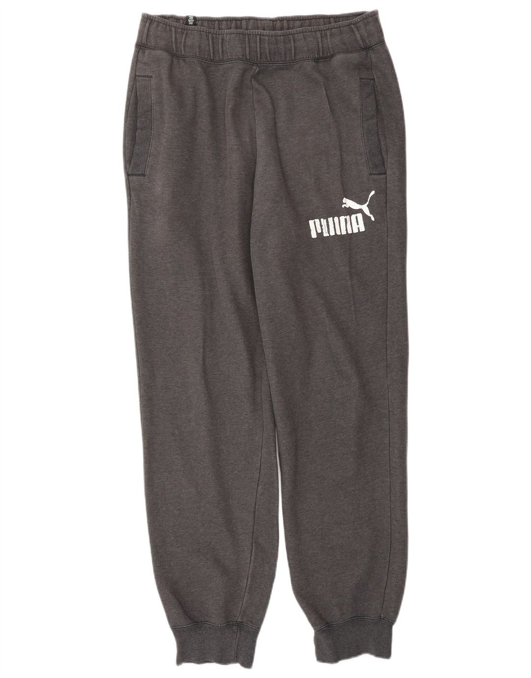 PUMA Mens Graphic Tracksuit Trousers Joggers Medium Grey Cotton