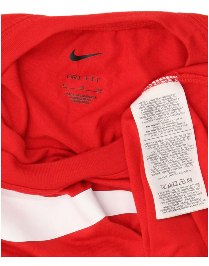 Nike Dri Fit Graphic majica kratkih rukava XL crveni poliester