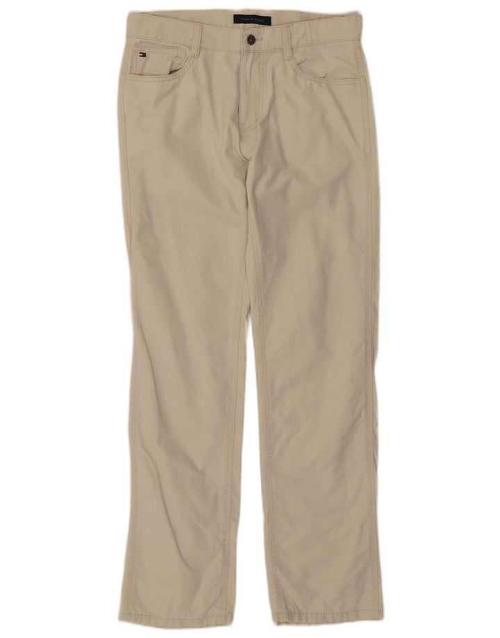 TOMMY HILFIGER Muške ravne ležerne hlače W30 L32 Bijeli pamuk