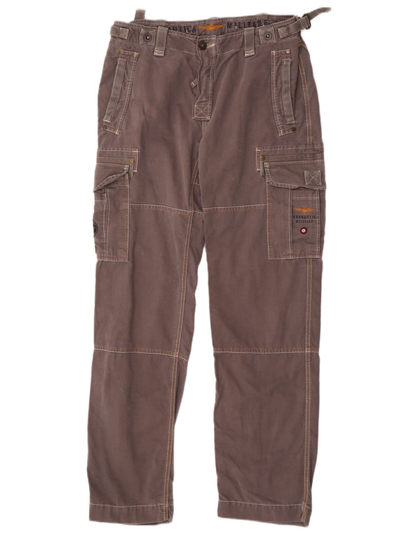 Aeronautica Militare muške ravne kargo hlače IT 50 Large W34 L33 sive