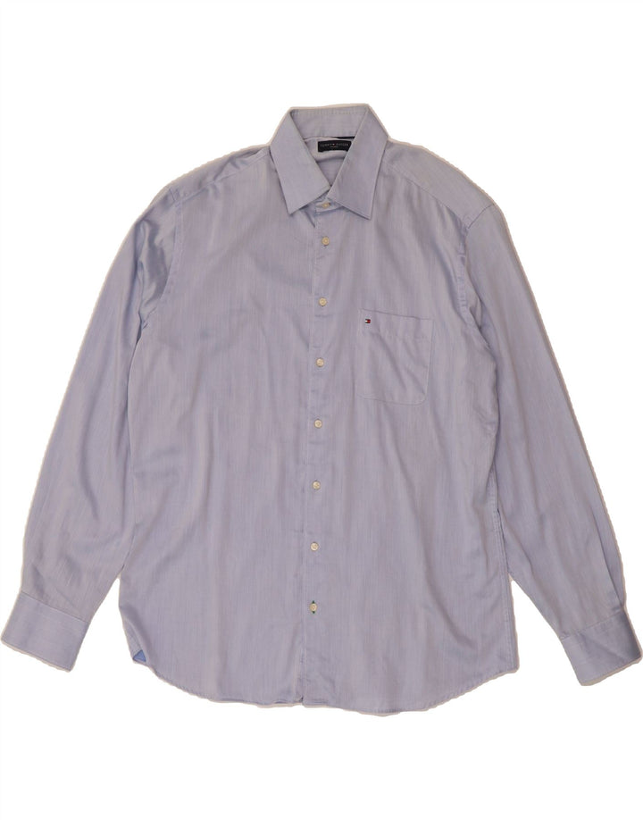 TOMMY HILFIGER Mens Shirt Size 16 41 Large Blue Cotton Vintage Tommy Hilfiger and Second-Hand Tommy Hilfiger from Messina Hembry 
