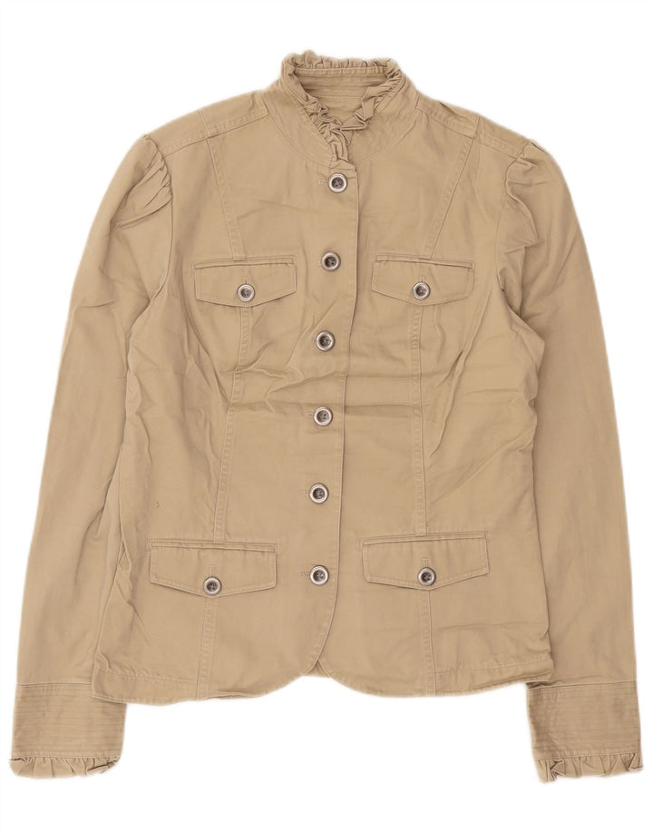 Eddie Bauer ženski visoki sako jakna UK 12 srednje bež pamuk