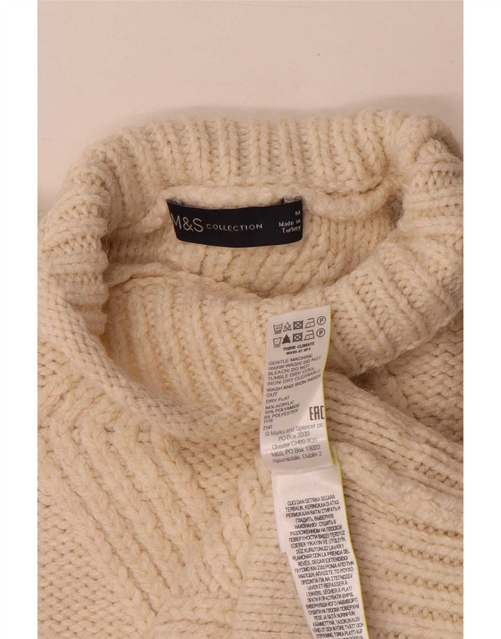 Marks & Spencer ženski džemper s kornjačastim ovratnikom UK 14 srednje bijele boje