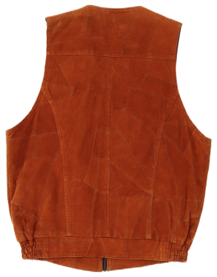 VINTAGE muška jakna od brušene kože UK 40 Large Brown Patchwork