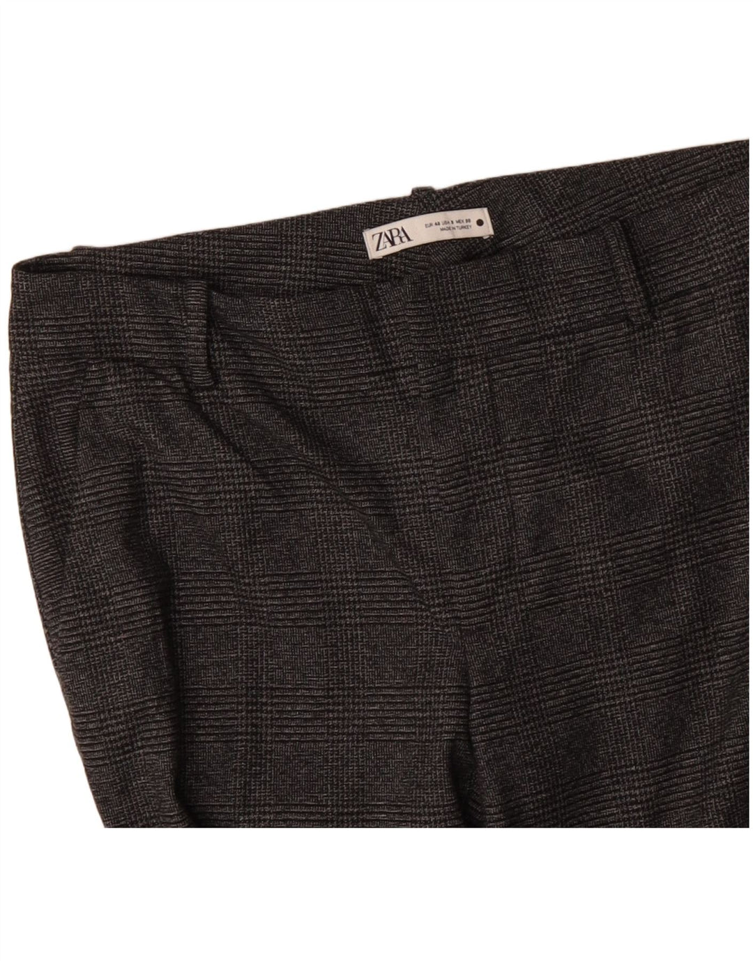 ZARA Ženske uske hlače odijela EU 40 srednje W30 L29 sivi karirani poliester