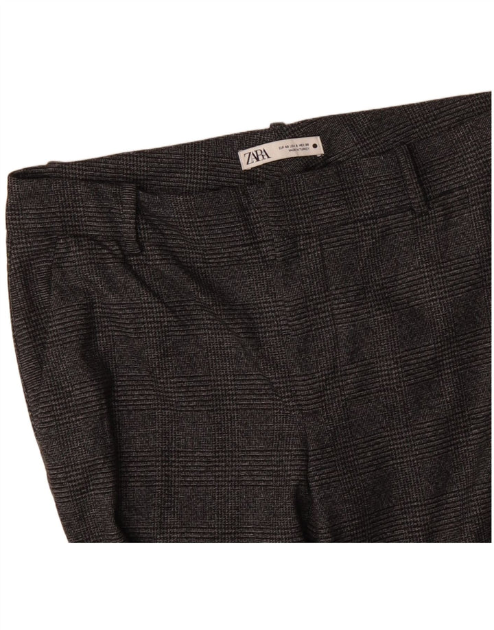 ZARA Ženske uske hlače odijela EU 40 srednje W30 L29 sivi karirani poliester