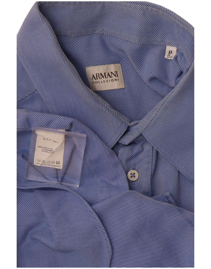 ARMANI COLLEZIONI Muška košulja Veličina 44 17 1/2 XL Pamuk s plavim prugama