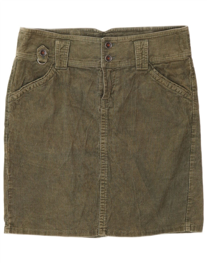 Benetton ženska suknja od samta IT 44 srednje W32 kaki pamuk