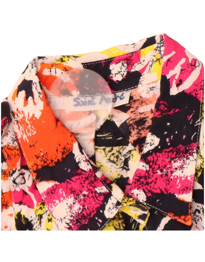 Vintage ženska prevelika dugačka košulja bluza UK 14 srednje višebojna