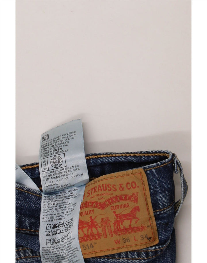 LEVI'S muške 514 ravne traperice W36 L34 plavi pamuk