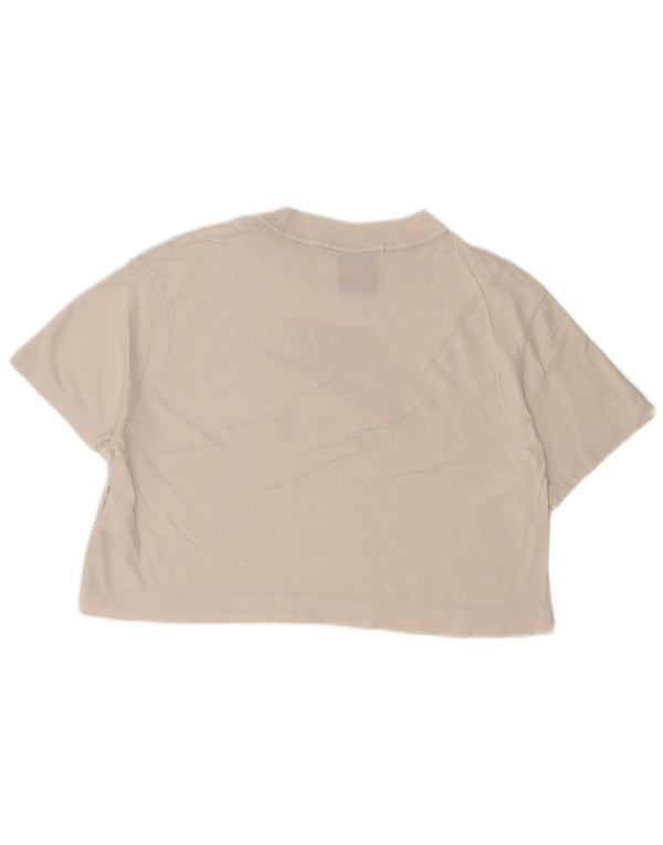 NIKE ženska majica kratkih rukava s velikim grafičkim kratkim rukavima UK 10 Small White Cotton