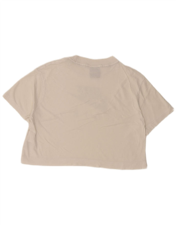 NIKE ženska majica kratkih rukava s velikim grafičkim kratkim rukavima UK 10 Small White Cotton