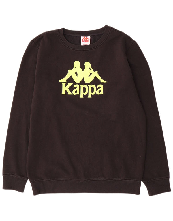 Kappa ženski džemper s grafičkim motivima UK 18 XL crni pamuk