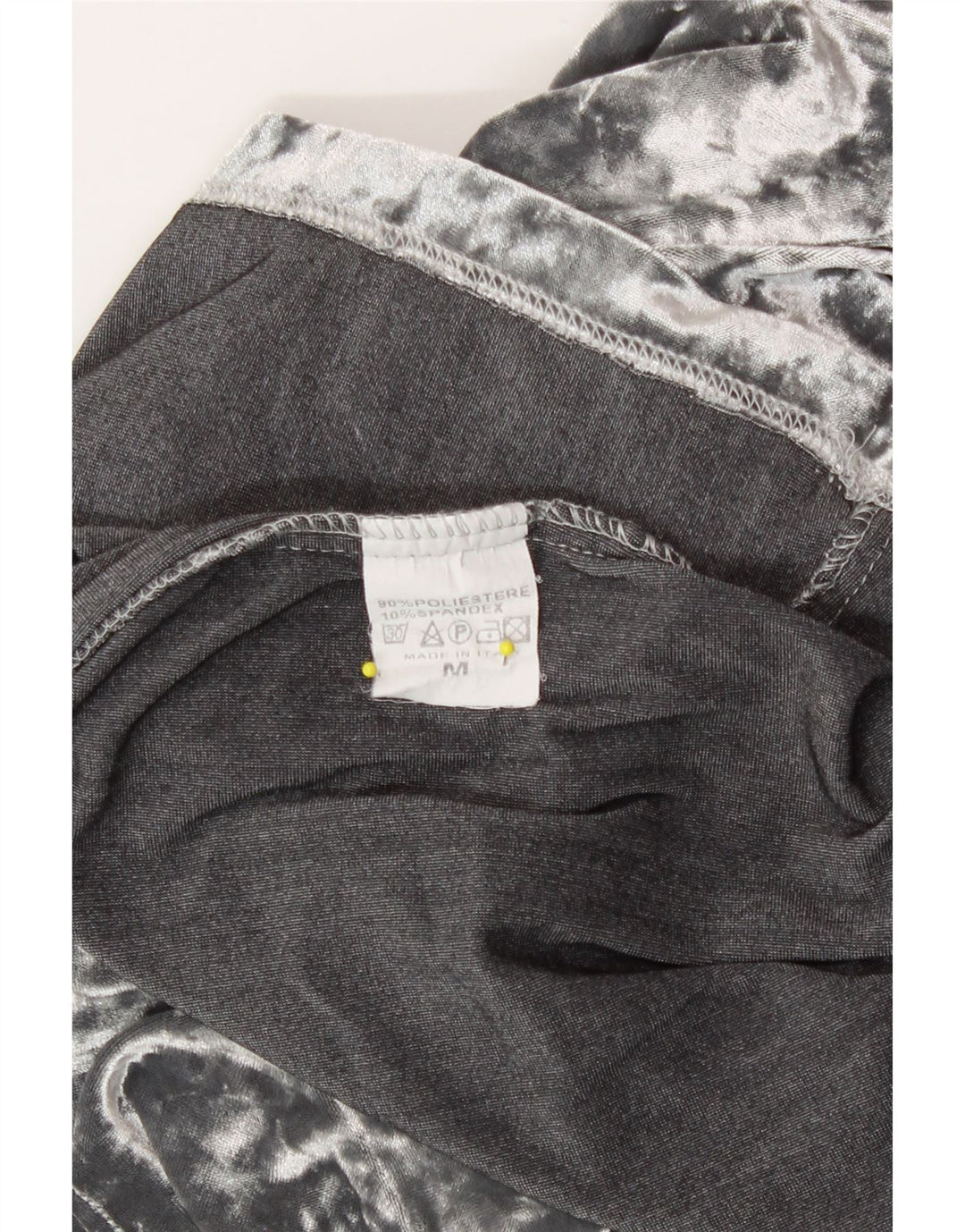 Vintage ženska majica kratkih rukava od velura UK 12 srednje sivi poliester