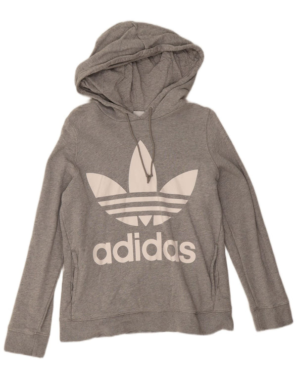 Adidas Ženska majica s kapuljačom s kapuljačom UK 12 Srednje sivi flekasti pamuk