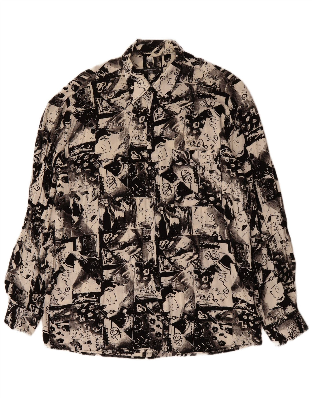 VINTAGE muška košulja s apstraktnim uzorkom, veličina 41, velika crna