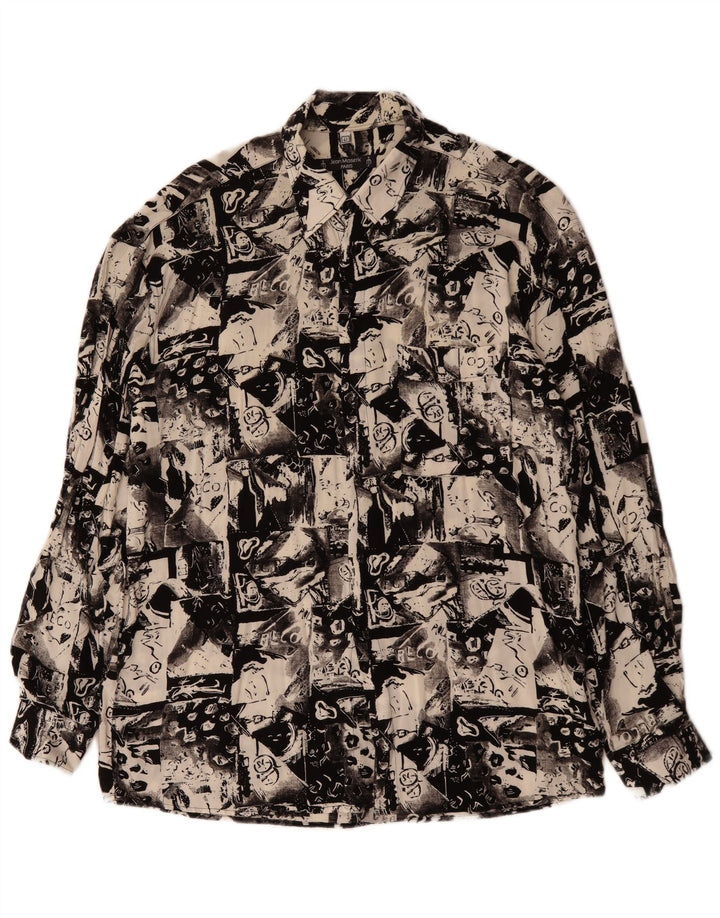 VINTAGE muška košulja s apstraktnim uzorkom, veličina 41, velika crna