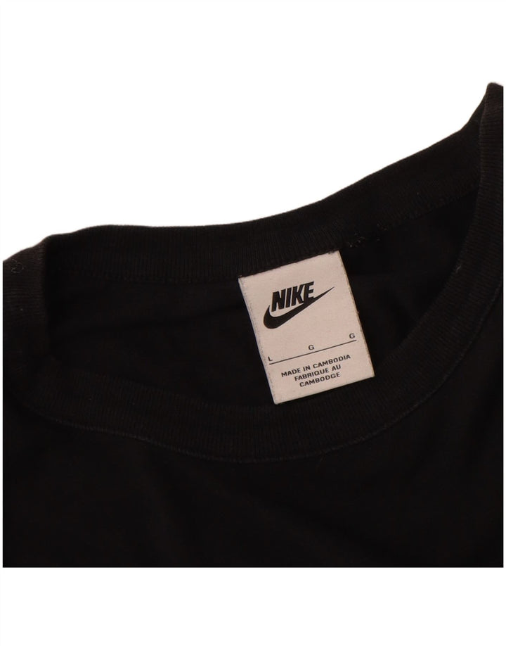 Velika crna pamučna majica Nike s grafičkim motivima