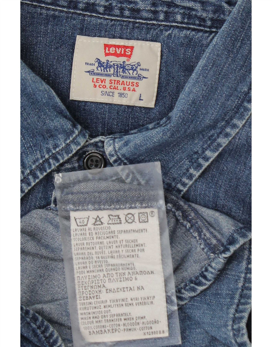 Levi's muška traper košulja velika plava pamuk