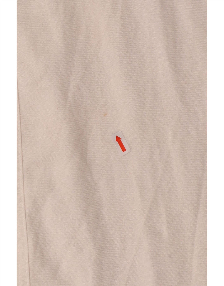 MONSOON Ženske chino hlače s bootcut UK 12 srednje W32 L31 bijeli lan