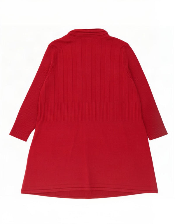 Marks & Spencer ženski prekomjerni dugi kardigan pulover UK 18 XL crveni