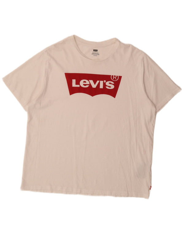 LEVI'S Mens Graphic T-Shirt Top XL White Cotton