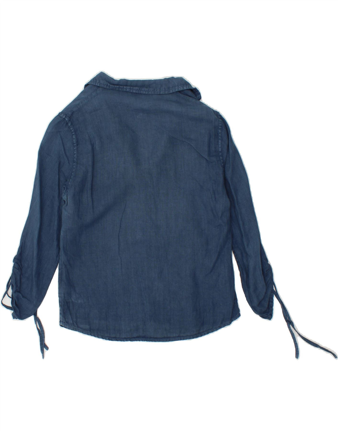 WOOLRICH Womens 3/4 Sleeve Pullover Shirt UK 10 Small Blue Linen Vintage Woolrich and Second-Hand Woolrich from Messina Hembry 