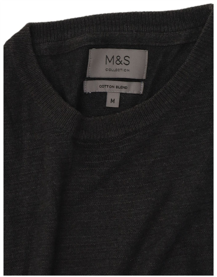 Marks & Spencer muški džemper s okruglim izrezom, srednje sivi pamuk