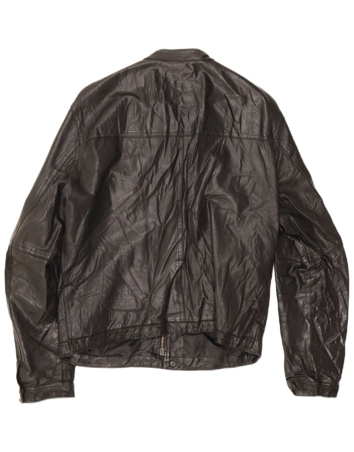 Vintage ženska kožna bomber jakna UK 14 Velika crna kožna