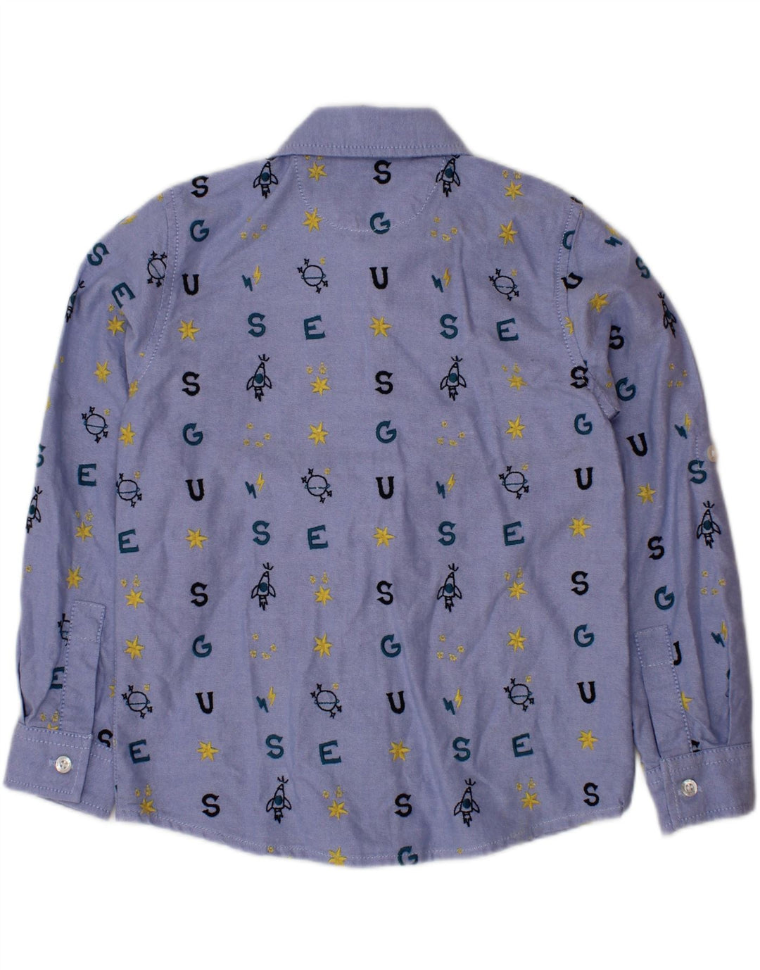 Plava pamučna majica GUESS za dječake 3-4 godine