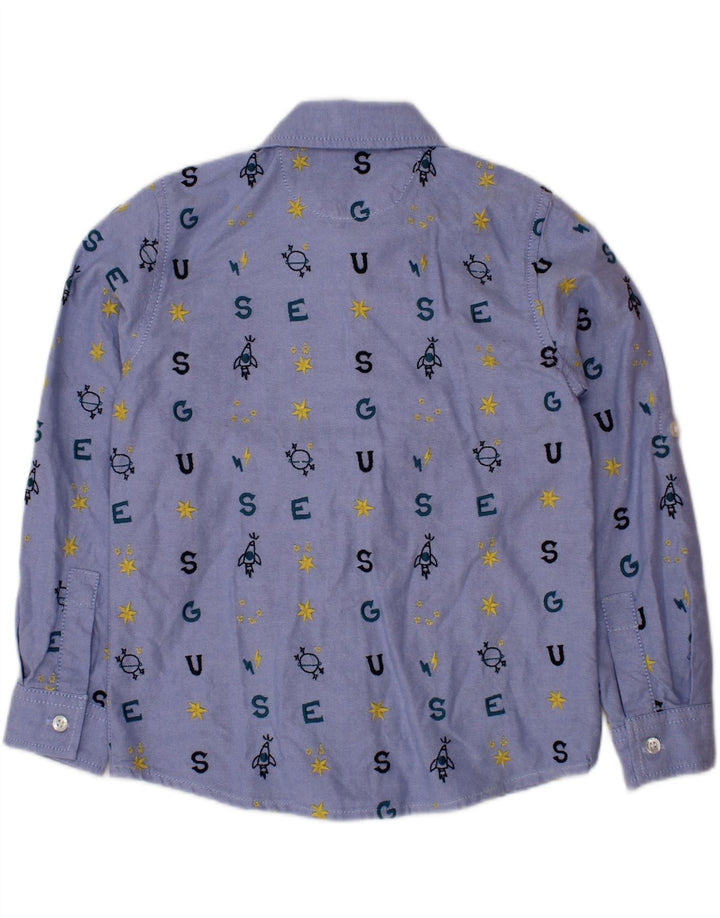 Plava pamučna majica GUESS za dječake 3-4 godine