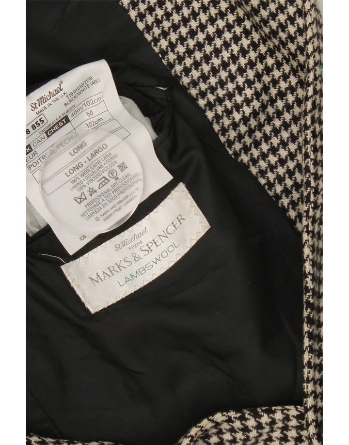 Marks & Spencer muška jakna sa dugim sakoom UK 40, srednje crna houndstooth
