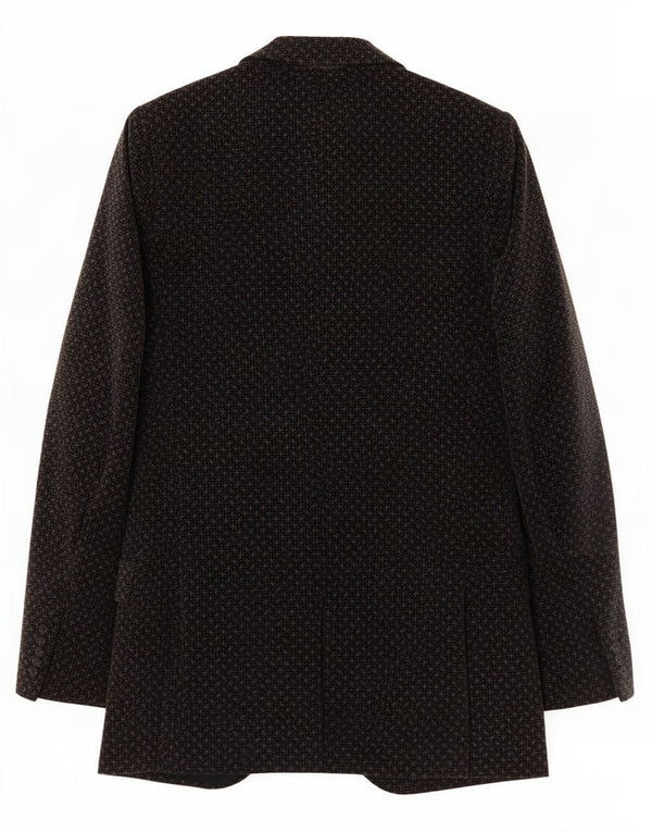 Vintage muška baršunasta jakna sa 2 gumba IT 50 Large Black Geometric