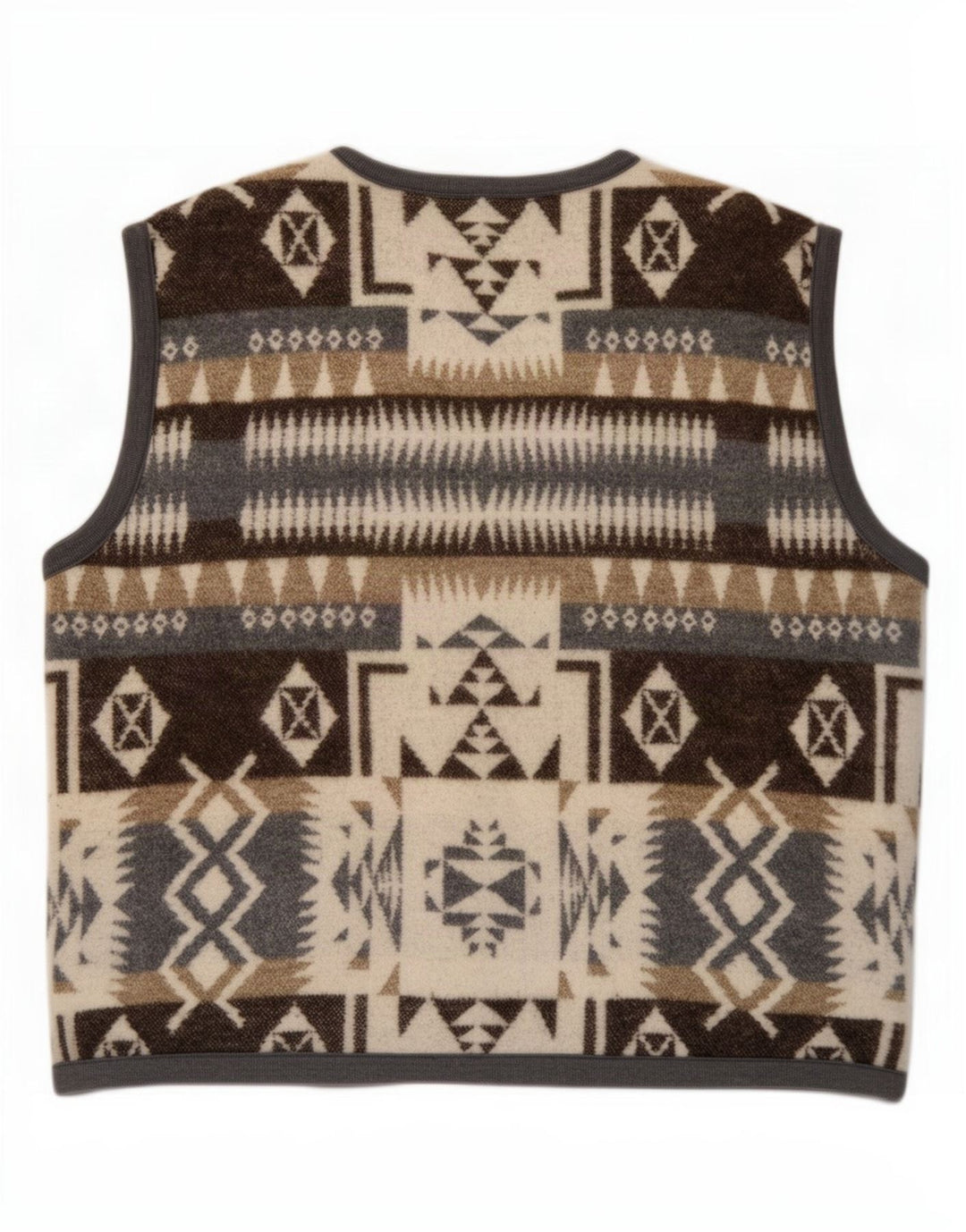 Vintage muški prsluk 2XL smeđe geometrijske vune