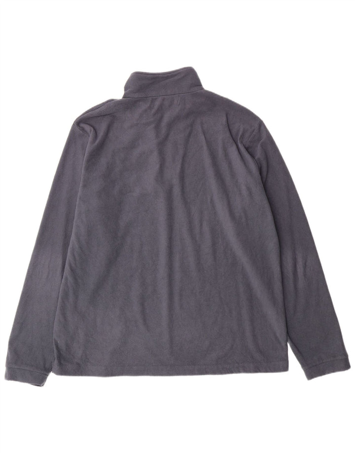 MOUNTAIN WAREHOUSE Mens Zip Neck Fleece Jumper Large Navy Blue Polyester