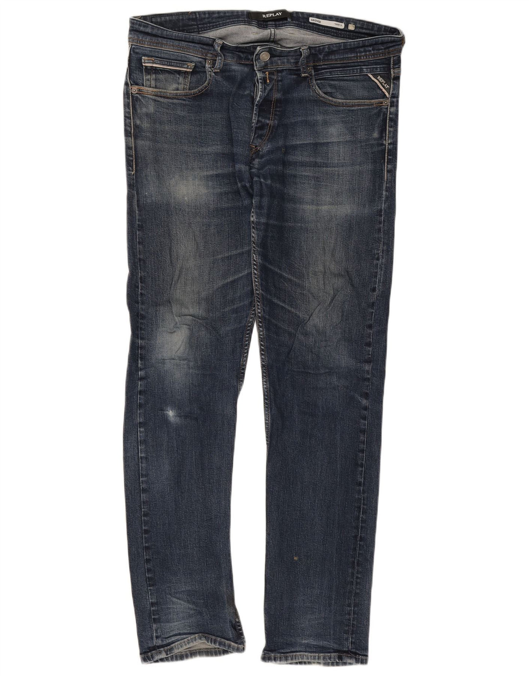 Replay muške Grover Straight Jeans W34 L31 Plave