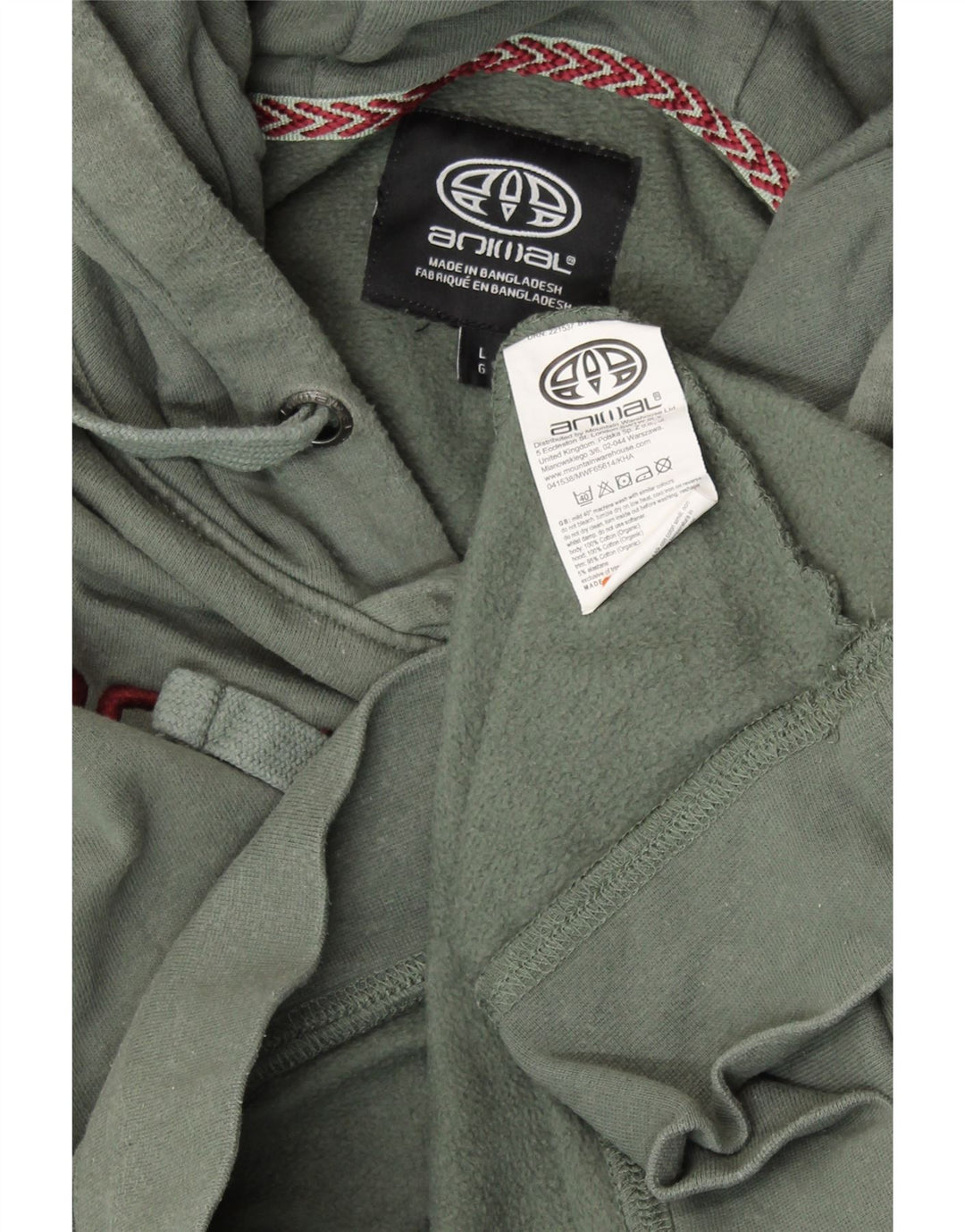 ANIMAL Muška majica s kapuljačom, veliki zeleni pamuk