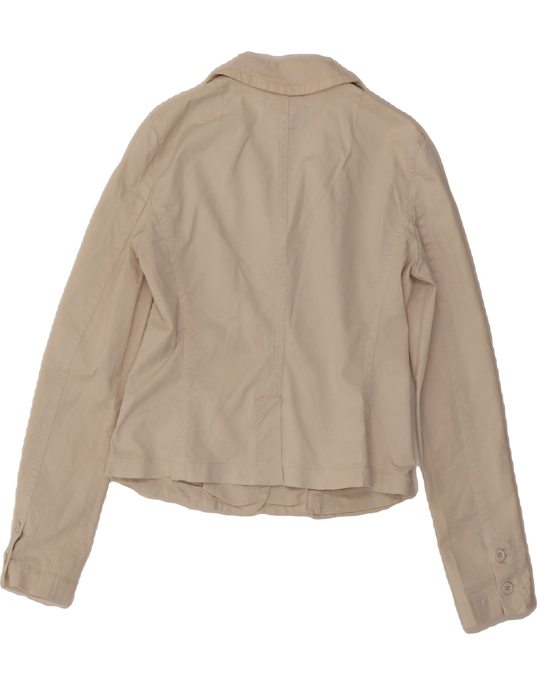 ARMANI JEANS Womens 3 Button Blazer Jacket UK 14 Medium Beige Cotton Vintage Armani Jeans and Second-Hand Armani Jeans from Messina Hembry 